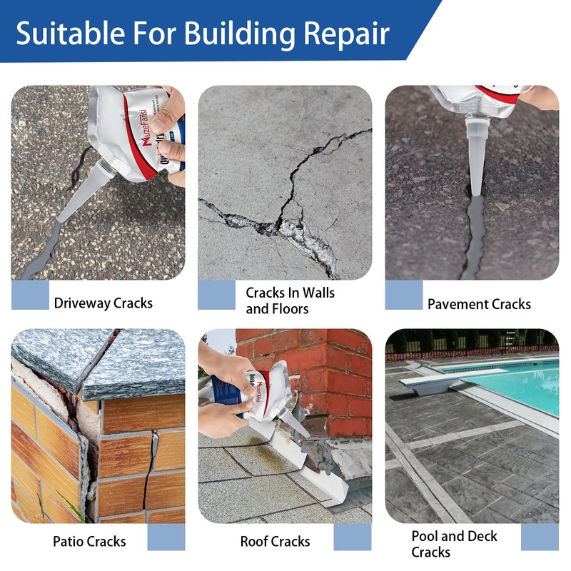 Concrete Crack Sealant, Premium Concrete Crack Filler, Weather-Resistant Caulking Glue,Quick-Drying