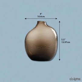 Karma, Hammered Flower Vase, Tabletop Decorative Centerpiece Vase, Modern Boho Décor, Medium Gray