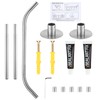 Adjustable Silver Corner Shower Rod, 31-41 Inch Diamond Shaped Shower