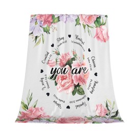 Birthday Gifts for Women Blanket, Inspirational Gifts for Women, Mom, Friend for Unique Birthday Religious Gifts Christian Gifts for Women 80x60 Inch Cozy Soft Flannel Throw Blanket