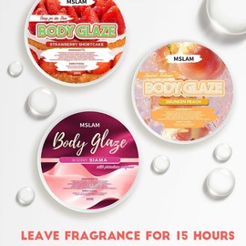 8 oz Body Glaze - Peach & Strawberry, Premium Women's Fragrance | 24-hour moisturizing for dry skin | Hypoallergenic with vitamin E, glycerin | Long-lasting aroma, lingering for 15 hours, non-sticky - Scent: DRUNKEN PEACH