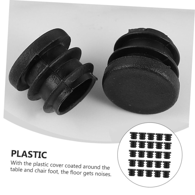 BIUDECO 50pcs Round Plastic Tubing Plugs End Caps for Chair