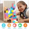 Fiotha Holzpuzzle Tetris, 3D Puzzle Tetris Spiel Kinder mit Halterung,