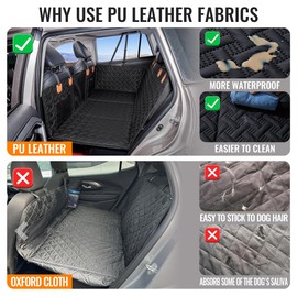 MAXFUT Dog Back Seat Extender,Backseat Pet Cover for Dogs,Rear Dog Car Seat Cover for Back Seat,Hard Bottom Car Seat Cover for Dogs, Dog Hammock for Car