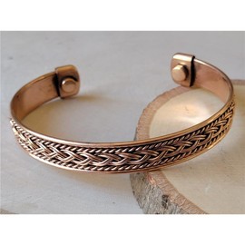 Copper Magnetic Bracelet Arthritis Pain Therapy Energy Cuff Bangle Braided New natural crystal crystal bracelet