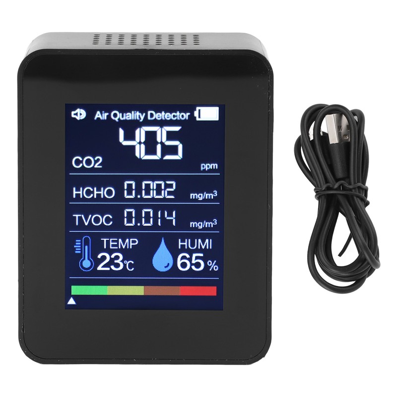 5 in 1 Air Quality Detector Portable Indoor Tester CO2
