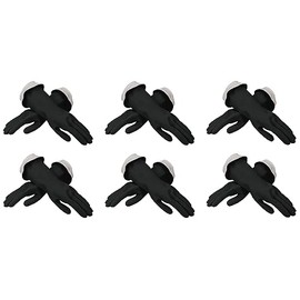 Casabella Premium Waterblock Latex Cleaning Gloves with Tapered Fit & Double Cuff, Breathable - Black - 6 Pack