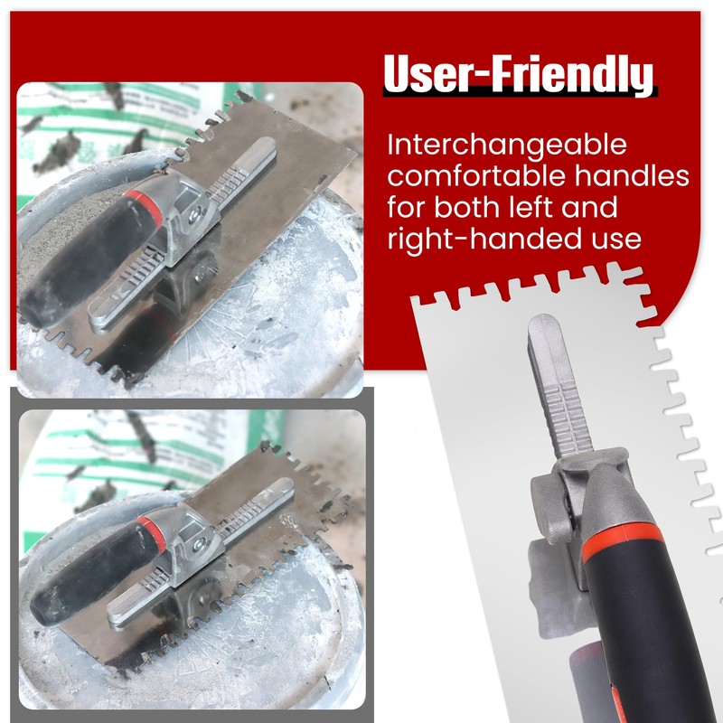 Fishark Switchable Notch Trowel Set，8 Piece Trowel Box Kit, Made