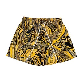 DIOTSR Mens Art Graphic Shorts Casual Athletic Running Shorts Cool Streetwear Designer Shorts (01 Art Black&Yellow,Large)