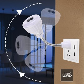 eyesfon Plug in Motion Sensor Light, Dusk to Dawn Night Light AC Outlet Plug-in Wall Stair Lamp Indoor Smart Motion Activated LED Sensor Light (5, Watts)