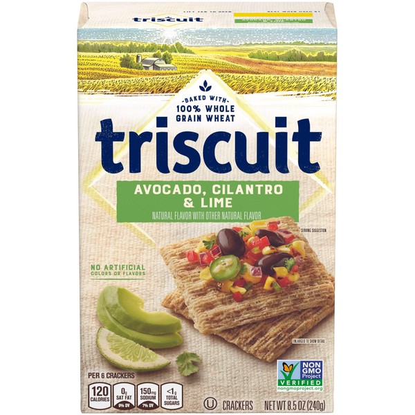 Triscuit Avocado, Cilantro, & Lime Crackers, Non-GMO, 8.5 Ounce (Pack of 6)