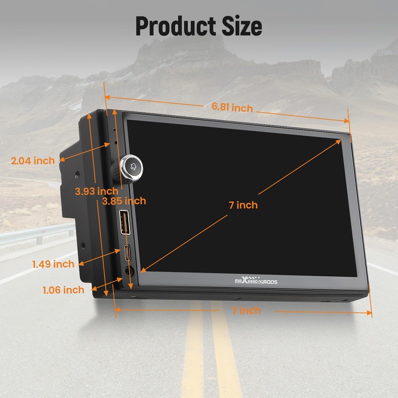 maXpeedingrods 7” Double Din Car Stereo with Apple CarPlay &