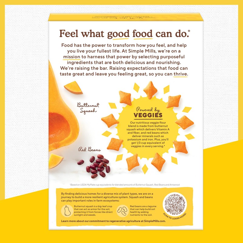 Simple Mills Pop Mmms Cheddar Baked Snack Crackers, Gluten Free,