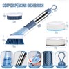 Ieron Blue Dish Scrubber Brush Set with 4 Multi-functional Heads