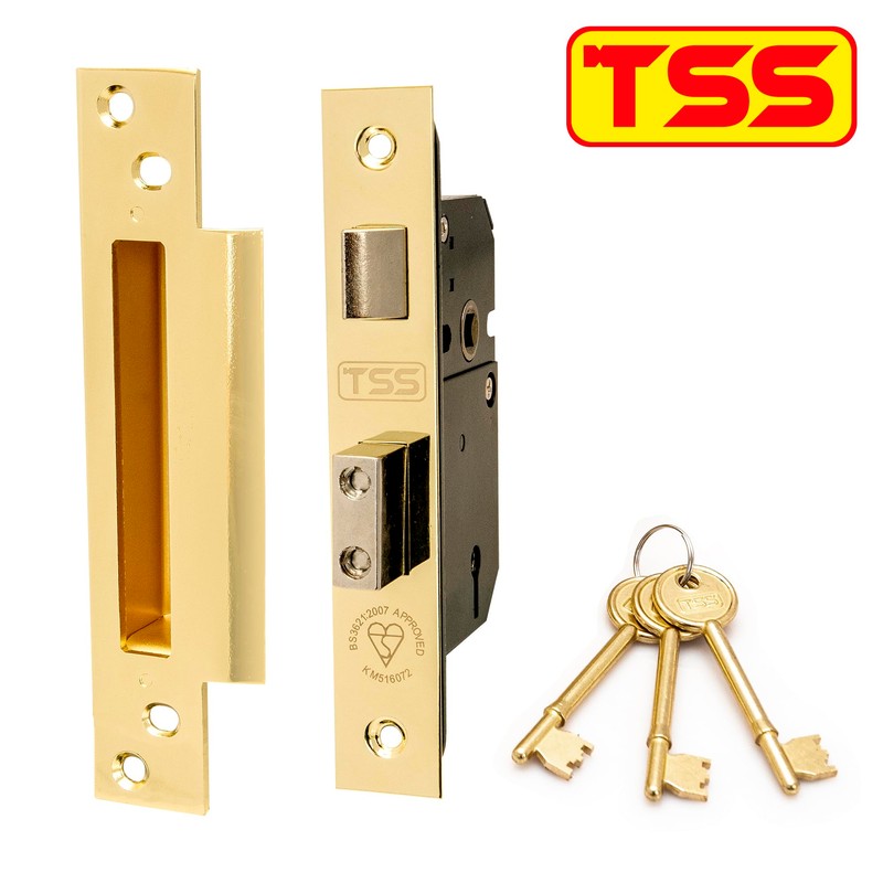 TSS British Standard Mortice Sash Lock 2.5" (68mm) Brass with