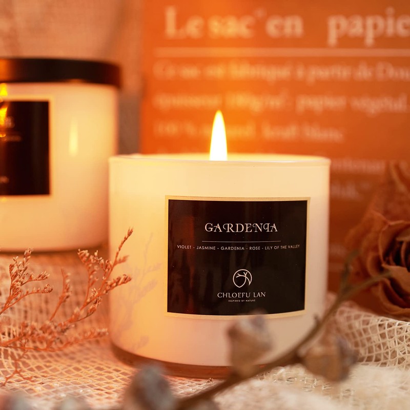 Chloefu LAN Premium Gardenia Scented Candle for Men & Women,