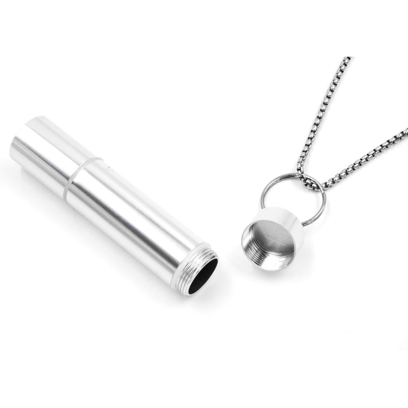 XP Design Portable Pill Case Necklace Pendant Keychain Aluminum Stainless