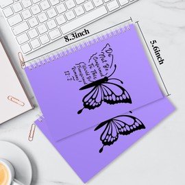 2 Pcs Christian Spiral Notebook Prayer Journal,Christian Gifts for Women,Bible Verse Notebook,Journal for Women Men,Religious Faith Inspirational Gifts Catholic Gifts (2Pcs-Butterfly Purple)