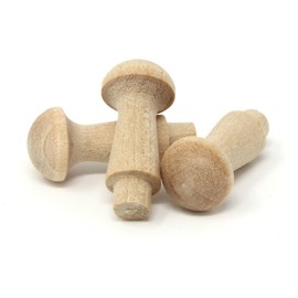1-Inch Miniature Mini Unfinished Small Wood Shaker Pegs Paint or Stain for Crafts Includes Tenon Length of 3/16-Inch (50-Pack) - Balsam Point Workshop