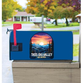 Taos Ski Valley Design B Souvenir Magnetic Mailbox Cover