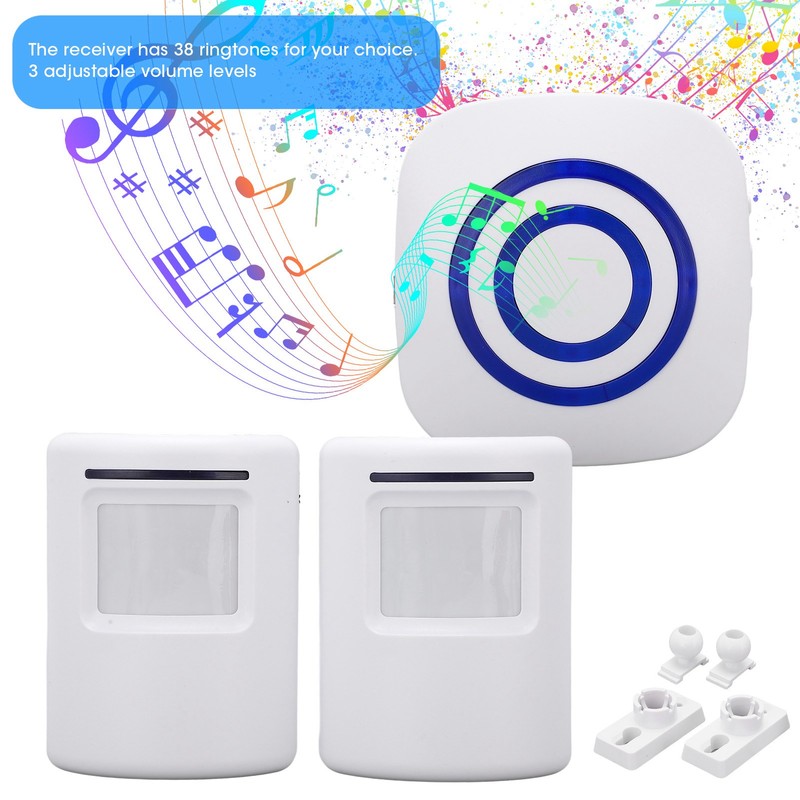 Wireless Doorbell Alarm Motion Sensor Detector Alert with 2 Sensor