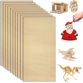 10 PCS Basswood Sheets 200x100x2mm Thin Plywood Sheets Craft Wood Boards Unfinished Wood Board for Woodcraft Model Crafts DIY Wood Engraving Laser Projects Model Making Home Decor Paintings
