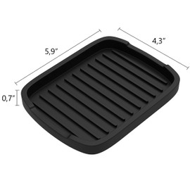 ZAPPOWARE Silicone sponge holder -soap tray - 5.9" X 4.33" (Black), 1-pack