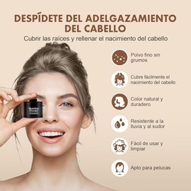 Hairline Sombra en Polvo, Polvo para Retocar Races de Cabello, Retocador de raices para Mujer Invisible, Cubre Rpidamente el Contorno del Cabello...  