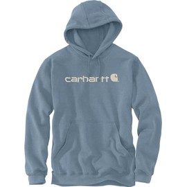 Carhartt Men's Loose Fit Midweight Logo Graphic Sweatshirt Hooded, Blue, M