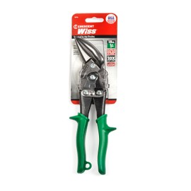 Crescent Wiss MetalMaster Offset Straight & Right Cut Aviation Snips - Heavy-Duty Metal Cutter with Spring-Loaded Return - Premium Hand Tool - M7R - 9-1/4", Green