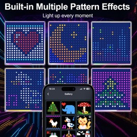 Smart Curtain Lights, LED Curtain Lights with APP and Remote Control, Color Changing Wall Lights, Dynamic DIY Curtain String Lights, 5.25 x 5.25 FT for Bedroom, Party Backdrop, Christmas Decor