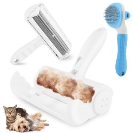 Moregue Roller Pet Hair Remover-2Pack Brush and Remover Reusable Lint Roller-Cat and Dog Hair Remover-Pet Hair Remover for Furniture/Bed,Reusable Dog Hair Remover Roller for Dog & Cat Cleaning (Grey)