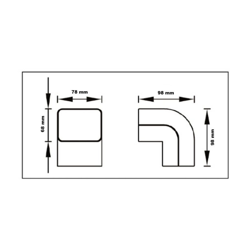 Curve 90 Degree High Black CA 72 EXC for Duct