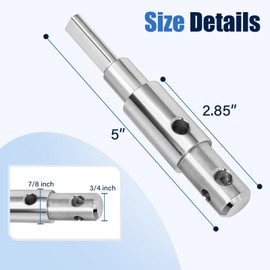 Two Stage Auger Adapter Alloy Steel Auger Drill Attachment Fits for 3/4" 7/8" Internal Diameter of Auger Shaft, Ideal for Ice Fishing, Garden Hole Digging and Soil Drilling