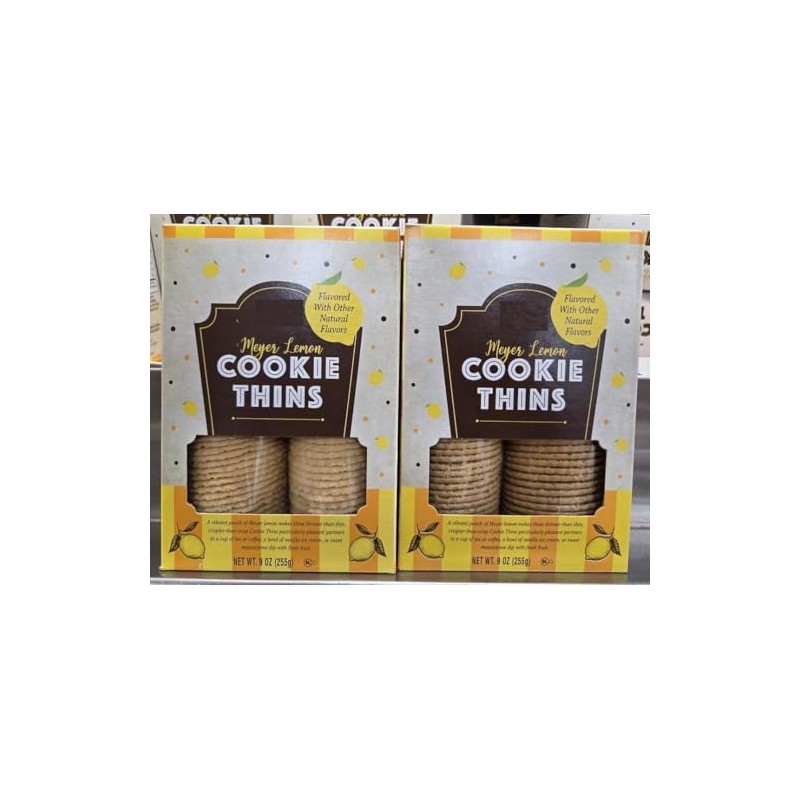 Trader Joe Mayer Lemon Cookies Thins 9oz 255g (2 Boxes)