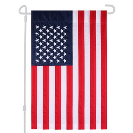 HOOSUN USA Garden Flag, American Garden Flag Embroidered Stars Classic United States Garden Flags Sewn Stripes & Double Stitched 18 x 12 Inch (USA-Embroidered Stars Flag)