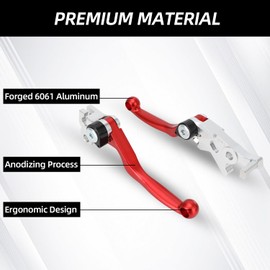 Runfarr Dirt Bike Foldable Clutch Brake Levers,Forged Pivot Handle Clutch Breakaway Lever for Dirtbike CRF300L 21-24/CRF300L Rally 21-24/CRF250L/M 12-20/CRF250 Rally 17-21-Red