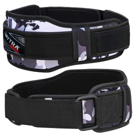 Mytra Fusion Unisex Gym Belt Fitness Belt for Exercise, Weightlifting, Powerlifting, Back Support Neoprene Belt (Camo Grey, X-Small)