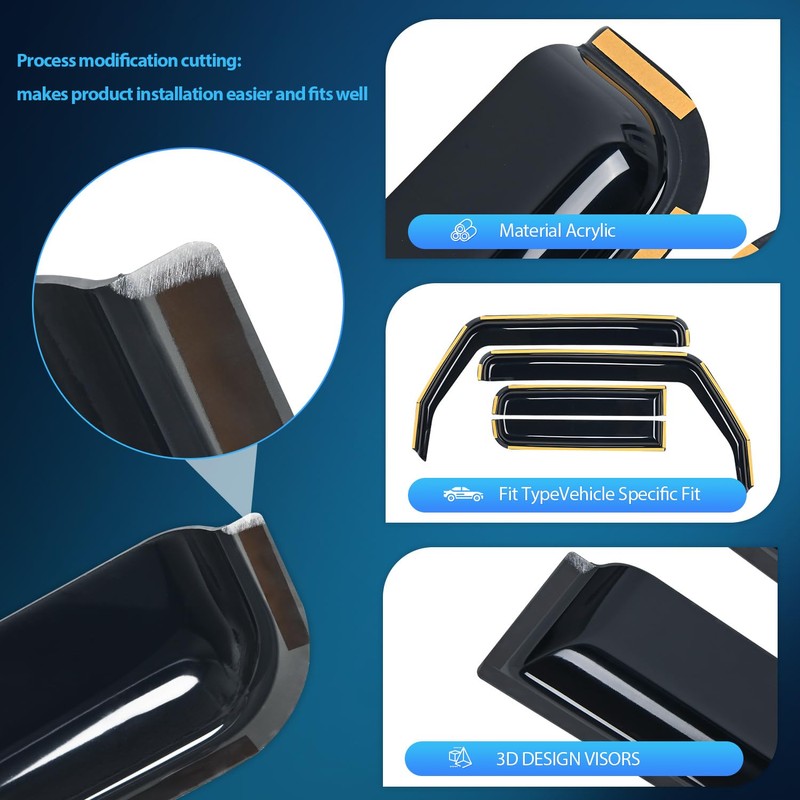 Nilight Window Visor Compatible with Jeep Wrangler JL/Jeep Gladiator 2018