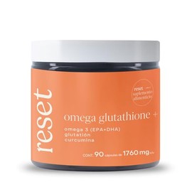 RESET WELLNESS | OMEGA GLUTATHIONE + Omega 3 (EPA+ DHA), Glutatión y Curcumina 90 cápsulas de 1,760 mg