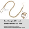 BEL AVENIR Jute Curtain Tiebacks Ropes Tie-Backs, Handmade Curtain Holdbacks(Jute,4pack)