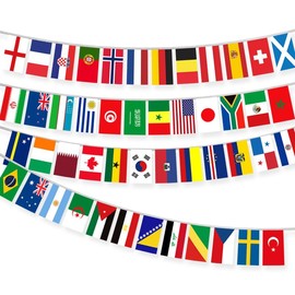 【2026 Soccer Decoration】2026 World Cup Flags 42 Countries Flags Soccer Game Banner 8.3 x 5.5 inches (21 x 14 cm) Cheer Gear Party Decorations World Flag Football Party Restaurant Bar Decoration Banner