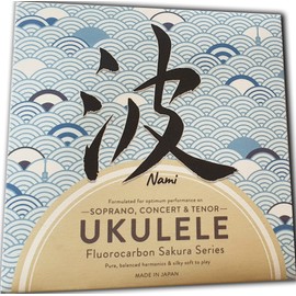 NAMI Wave Ukulele Strings, Soprano, Concert, Tenor Size, Made in Japan... (Set of 4 NAMI Ukulele Strings)