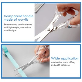Creechwa Office Scissors, Stainless Steel Blade with Acrylic Handle, All Purpose Scissor for Office, School, Home, Fabric Shears, Tijeras