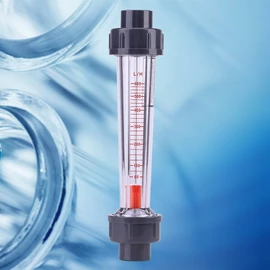 Medidor de Flujo de Agua, Akozon Tubo de Plástico 60-600L/H Rotámetro de Agua Líquida LZS-15 Caudalímetros para Fertilizantes Fibra Química Protección Ambiental