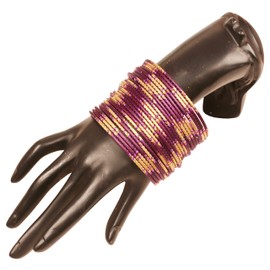 Touchstone Indian Fresh Bollywood Fashion Handcrafted Enchanting Designer Jewelry Bracelets Bangle. Set of 24. for Women., XL - Circ 8.6 in-Indn Size 2.12-Dia 2.7 in, Alloy, no gemstone