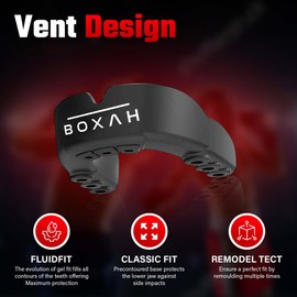 BOXAH - Professional & Versatile Mouthguard for Adults and Juniors, Comfortable and Easy to Fit Gum Shield, Ideal for Boxing, Martial Arts, Rugby, Training & More (One Size, White)