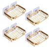 4 Pcs Gold Soap Dish for Shower Creative Hanging Drain
