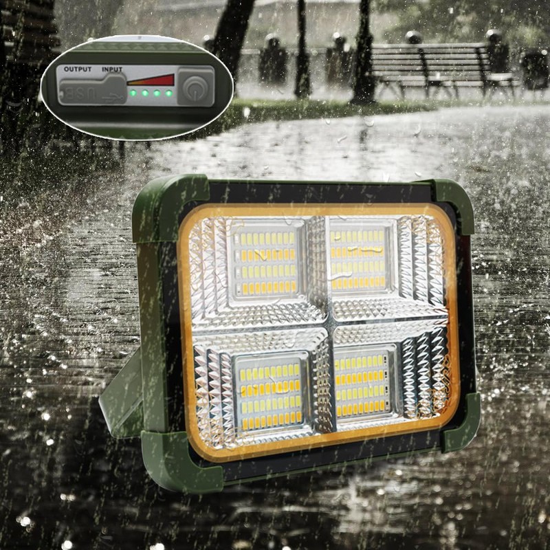 Vaonviao Solar Work Light Portable LED Work Light 200W Job