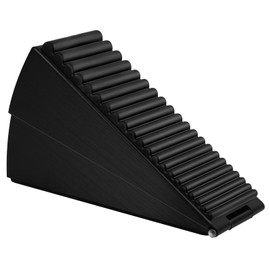 Actvty Heavy Duty Door Stopper - 3 Inch High Spring Loaded, Wedge for Bottom of Doors, Strongest Stainless Steel Doorstop Suits Any Heavy Doors (Black)